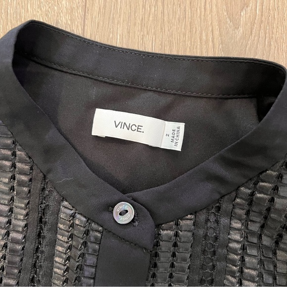 Vince Black Long Sleeve Dress with Textured Detail - Picture 6 of 6